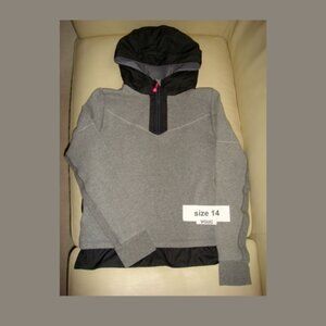 Ivivva Girl by Lululemon 🍋Drills And Frills Hoodie grey thumbholes size 14